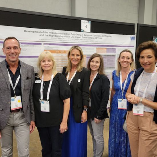 A group photo of the HypoPARAthyroidism Association Inc. staff presenting on the development of hypoparathyroidism.
